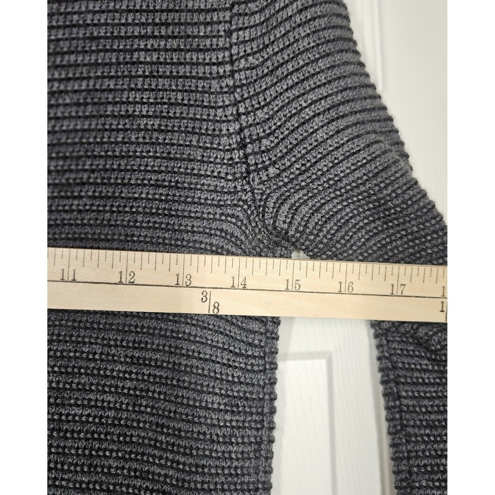 Club Monaco 100% Merino Wool Button Front Cardigan Women M Heavy Knit Peplum Hem - Picture 7 of 9